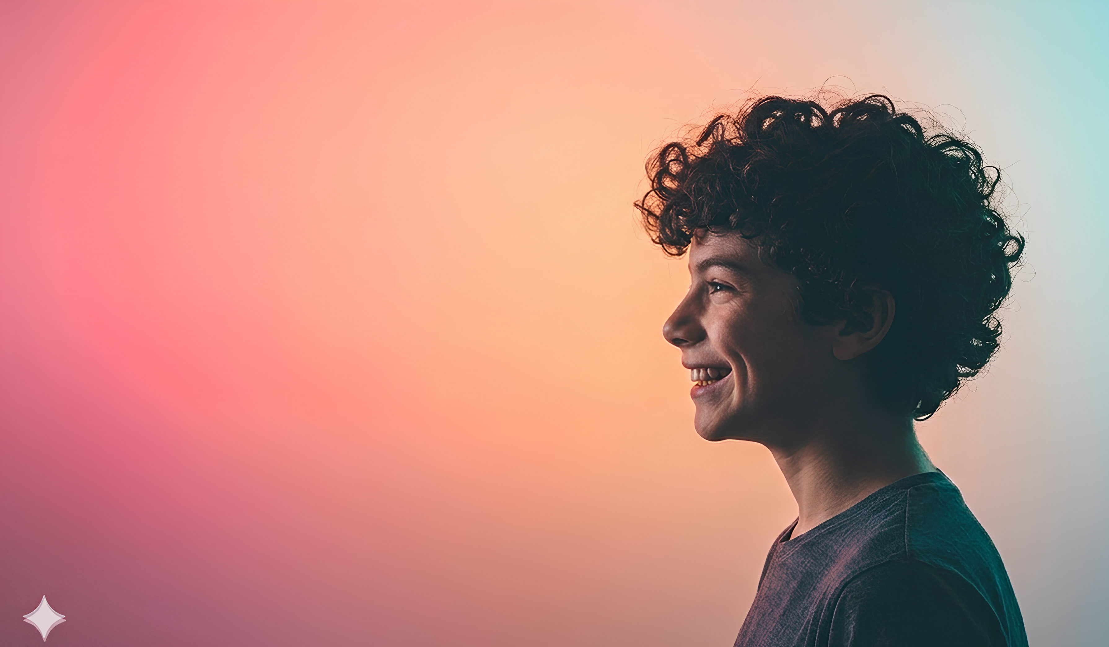 Enfant souriant de profil